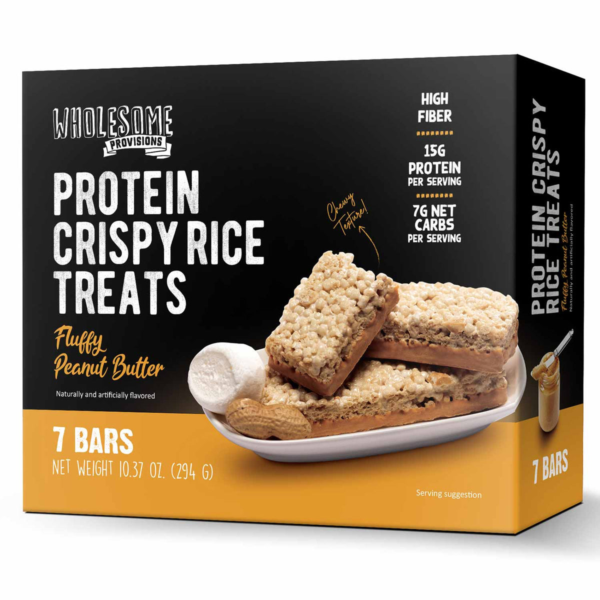 Peanut Butter Protein Rice Crispy Treats 15g Protein, 3g Net Carbs