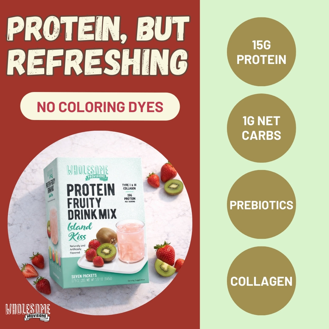 Island Kiss Tropical Protein Fruit Drink | Low Sugar, Keto