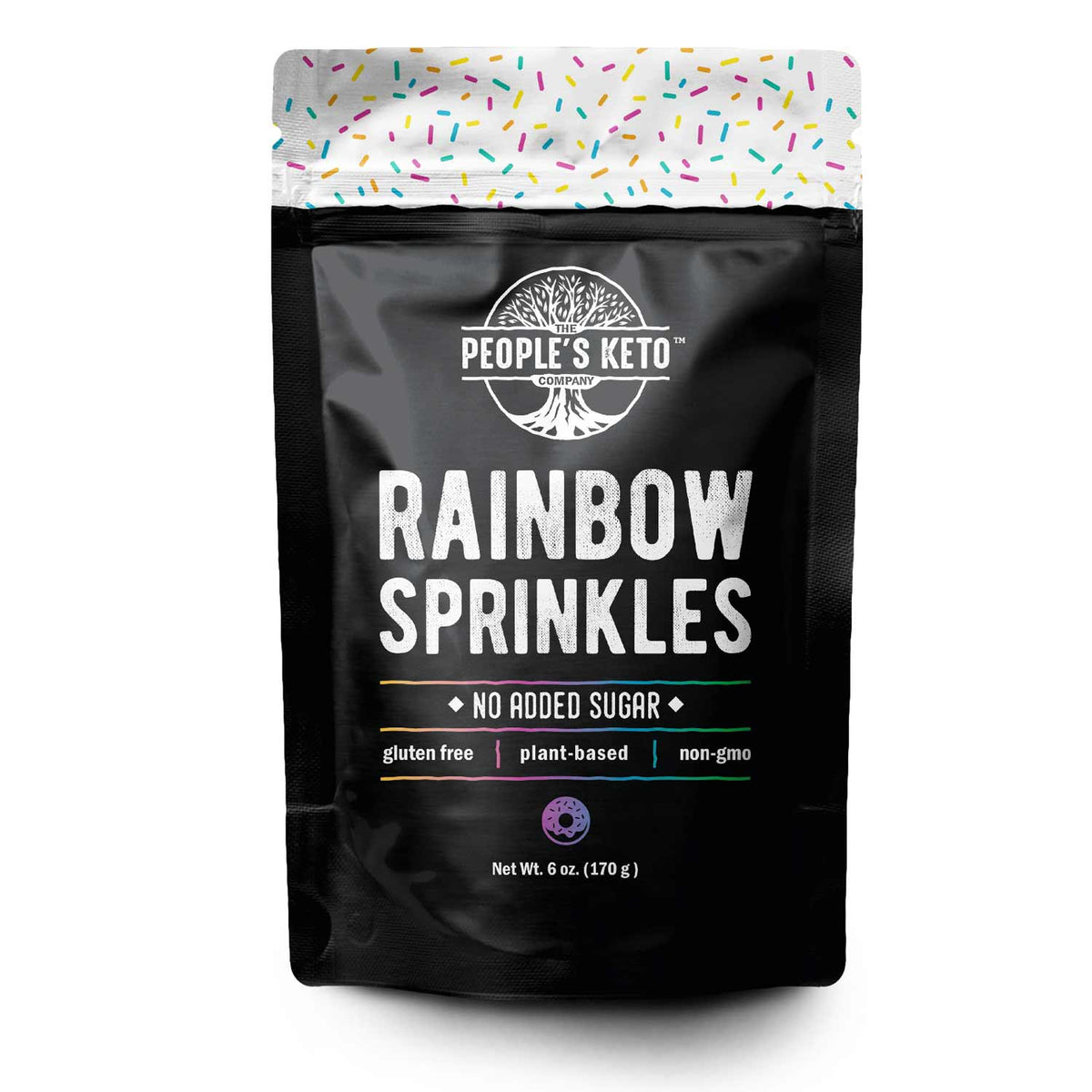 Natural Rainbow Sprinkles - 14 Ounces - Dye-free Rainbow Sprinkle Jimmies -  Non-GMO Ice Cream Toppings - Kosher Sprinkles