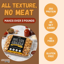 Wholesome provisions, just like chicken, vegan meat, vegan chicken