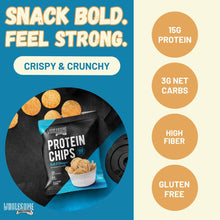 Wholesome provisions, protein chips, sea salt vinegar, low carb chips