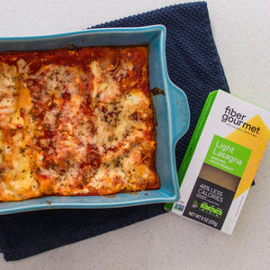 high fiber lasagna, fiber gourmet, low carb lasagna