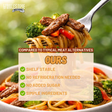 plant based beef, vegan beef, shelf stable protein, tvp, texture vegetable protein, plant based meat, just like beef