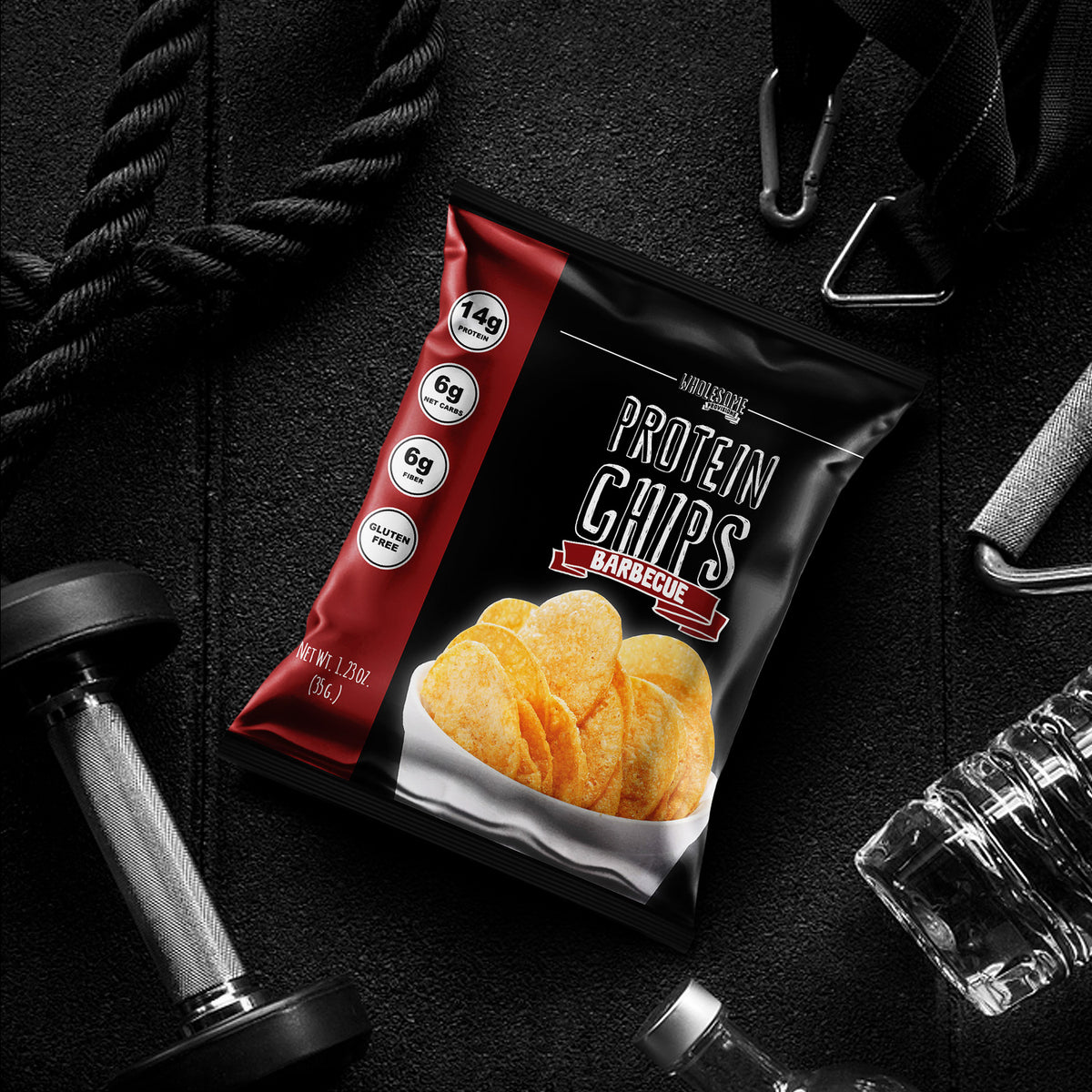 Protein Chips BBQ High Protein (14g), KetoFriendly Low Carb Chips