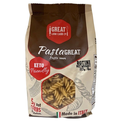 great low carb company, keto pasta, keto rotini pasta, protein pasta
