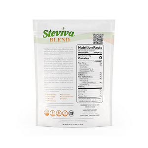 Package of Steviva Blend Erythritol & Stevia Blend, a natural, low-calorie sweetener combination ideal for cooking, baking, and beverages