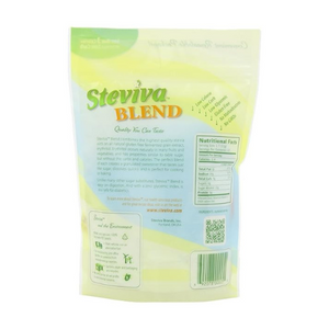 Package of Steviva Blend Fine Powder, a stevia-based sweetener blend for baking and beverages, offering a natural, low-calorie alternative to sugar