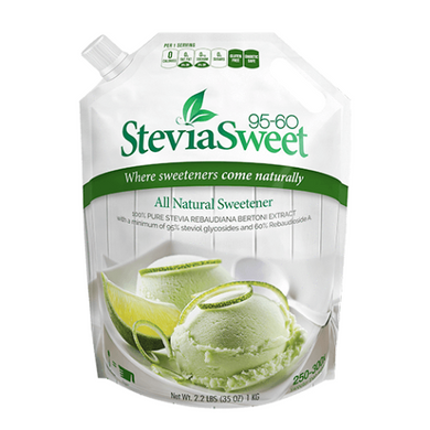 Package of StevivaSweet 95-60 Powder, a high-quality stevia-based sweetener with 95% purity, ideal for use in low-calorie and sugar-free recipes