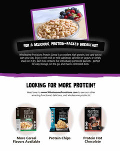 Wholesome provisions, protein cereal, low carb cereal, mixed berry