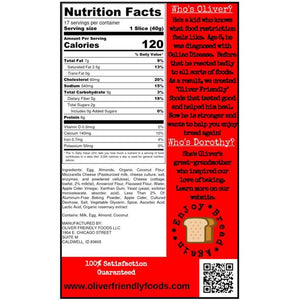 Oliver friendly foods, keto bread, celiac friendly, low carb bread, nutritional facts