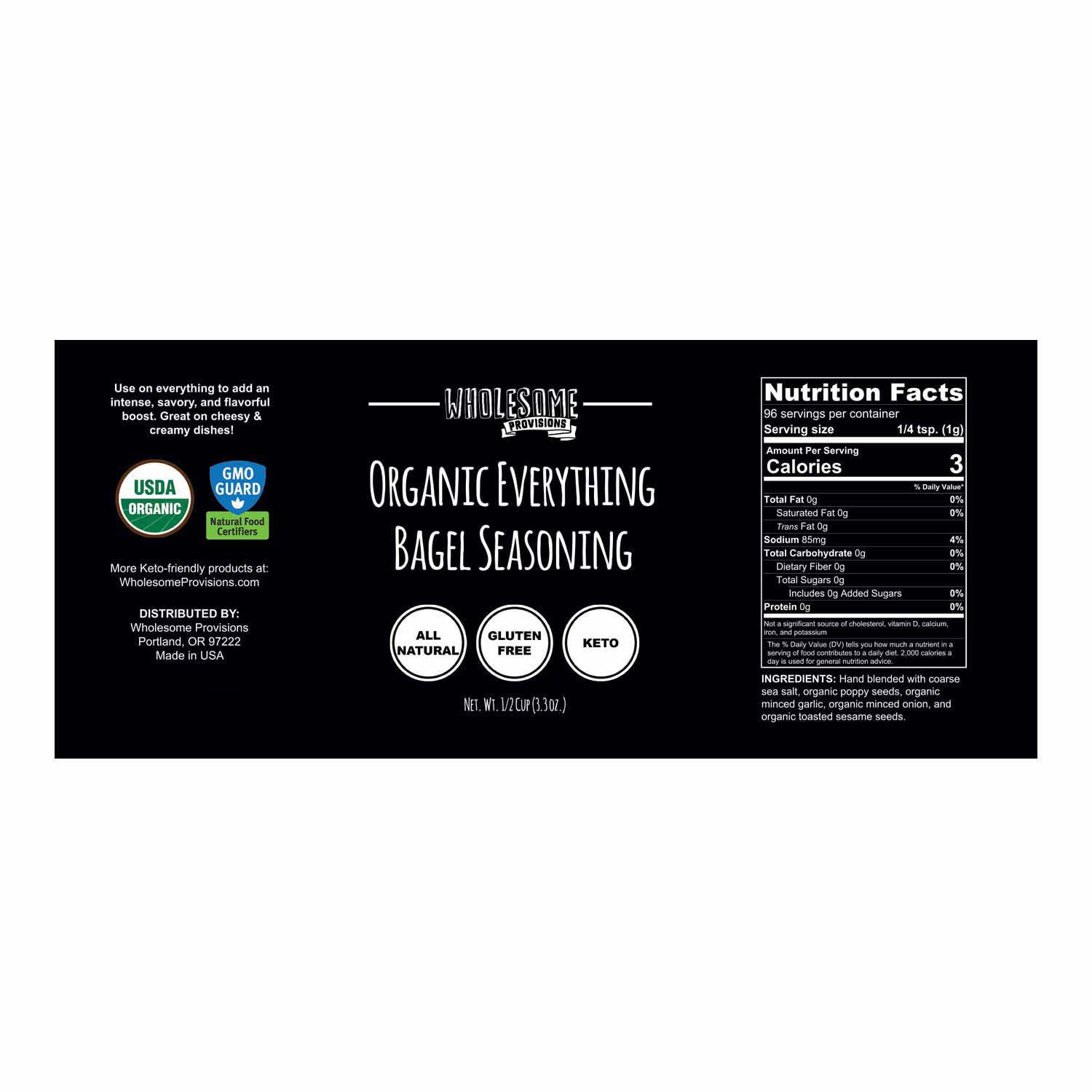Red Oak Provisions Everything Bagel Seasoning Salt Free 