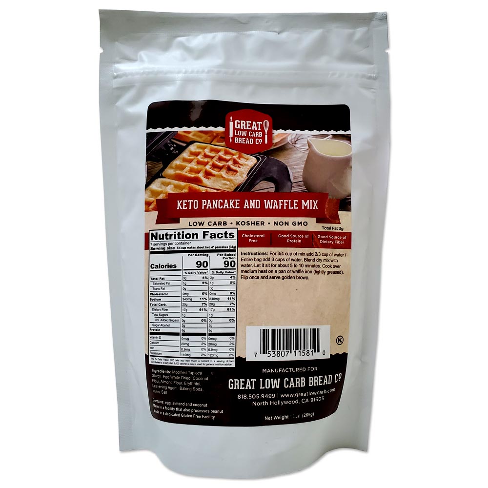 Keto Pancake Waffle Mix, 3g Net Carb, Just Add Water, High Protein