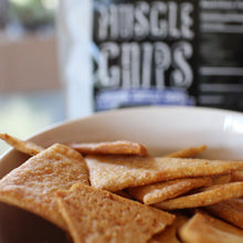 Wholesome provisions, muscle chips, low carb tortilla chips, high protein chips