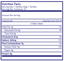 Mama lupe's, low carb tortilla, keto tortilla, high fiber tortilla, nutritional facts