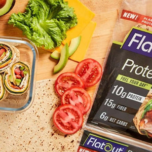 proteinup, flatout, low carb wrap