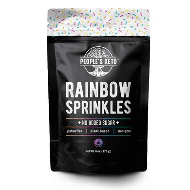 Rainbow Keto Sprinkles, Dye Free, Non-GMO, Plant-Based, No Artificial Coloring, 6 oz.