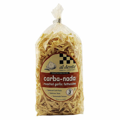 Roasted Garlic Fettuccine Lower in Carb Pasta - Carba-Nada, High in Protein, High Fiber